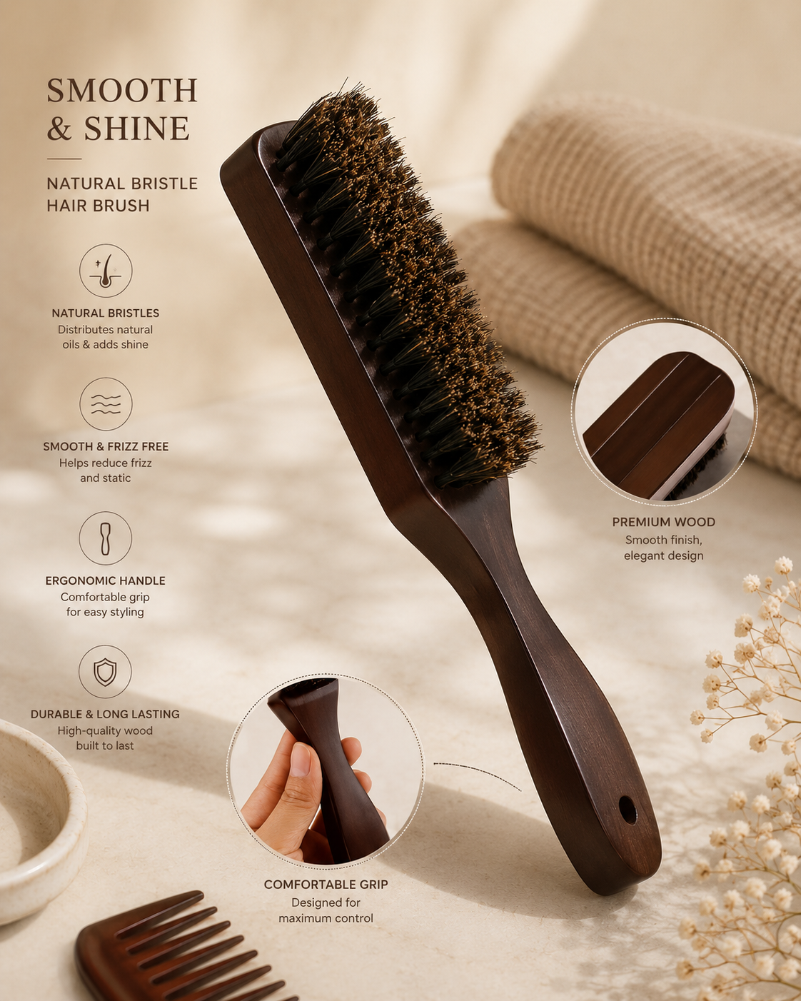 Boar Bristle Brush