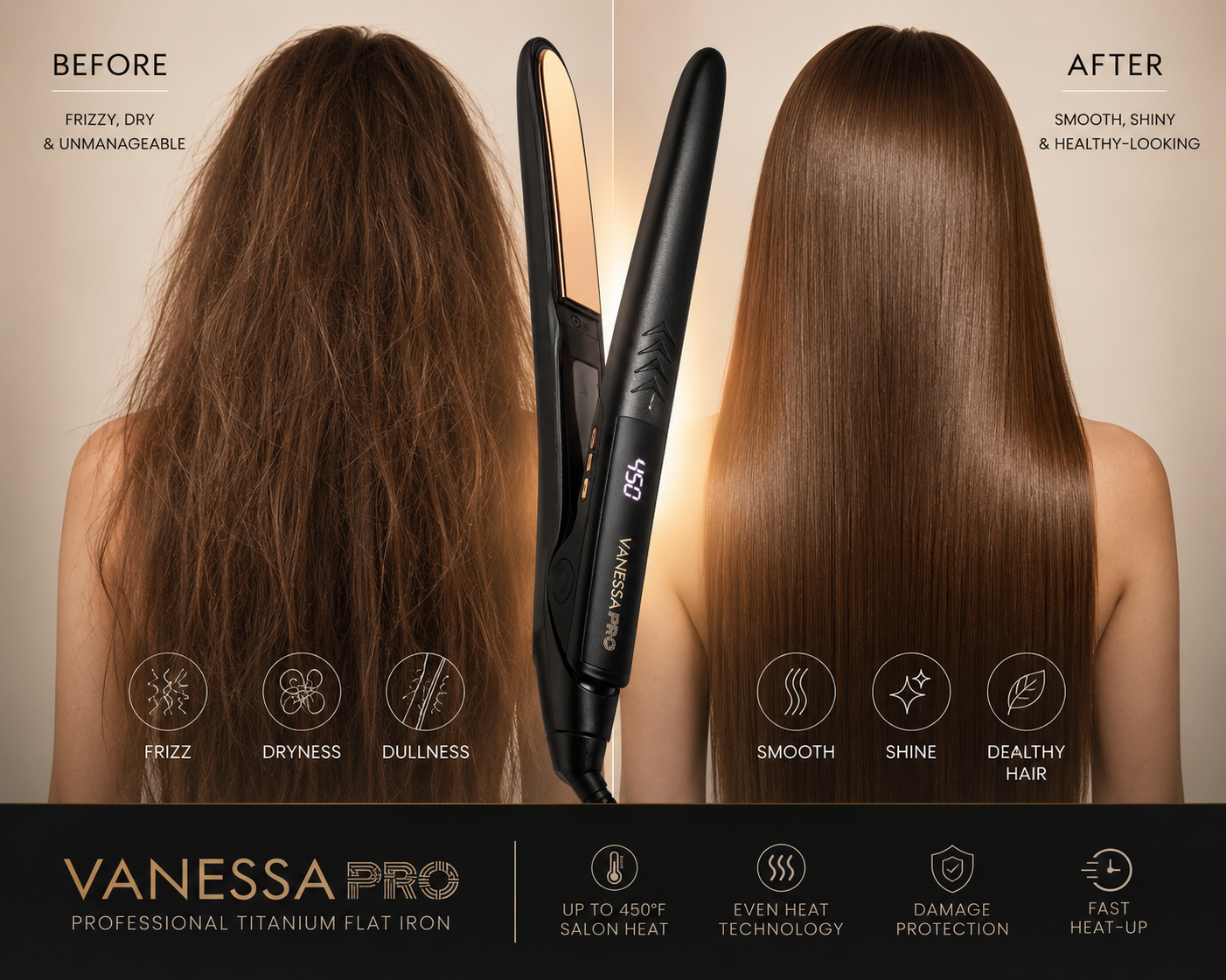 Titanium Flat Iron Hair Straightener