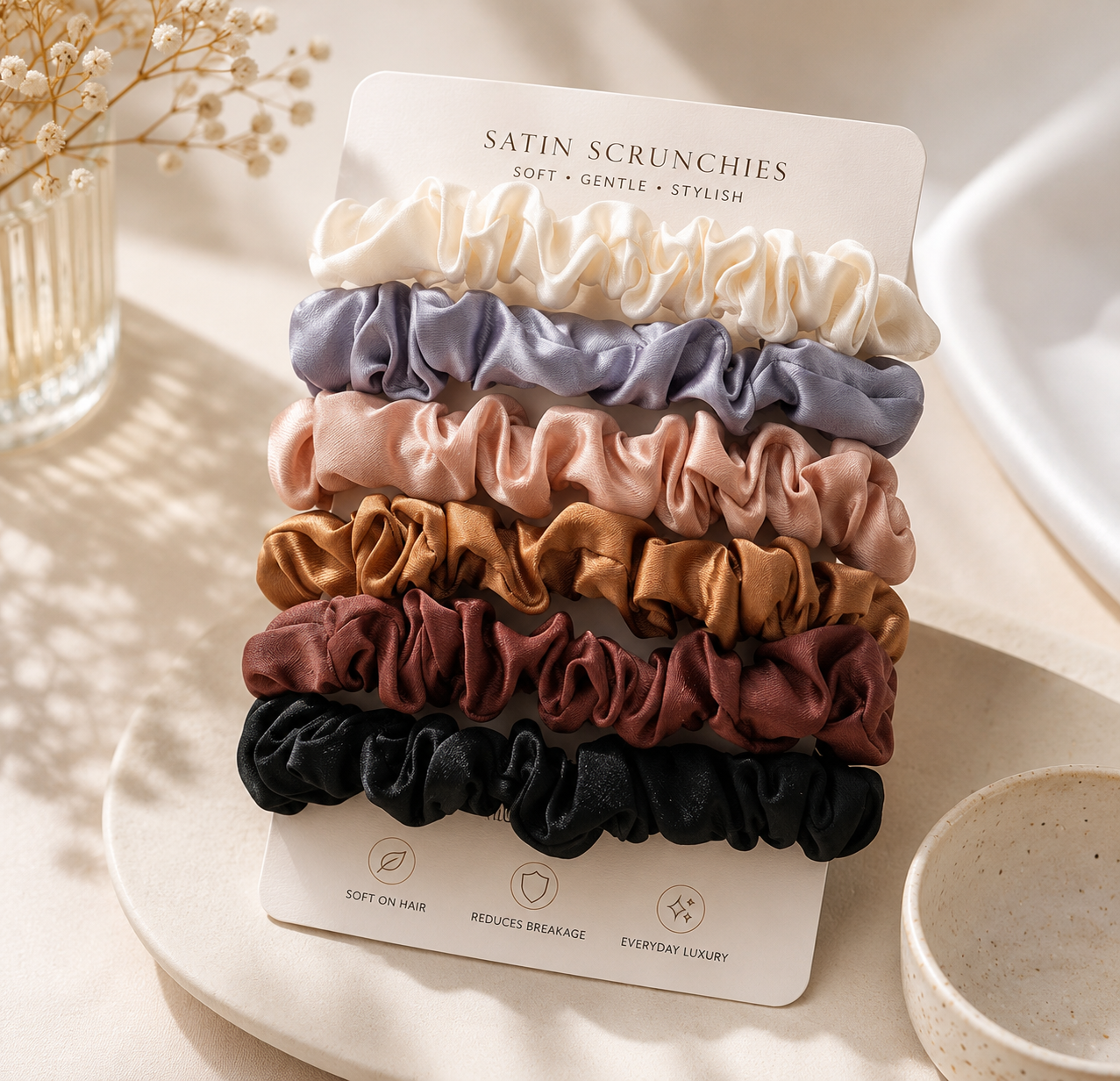 Colored Satin Scrunchie